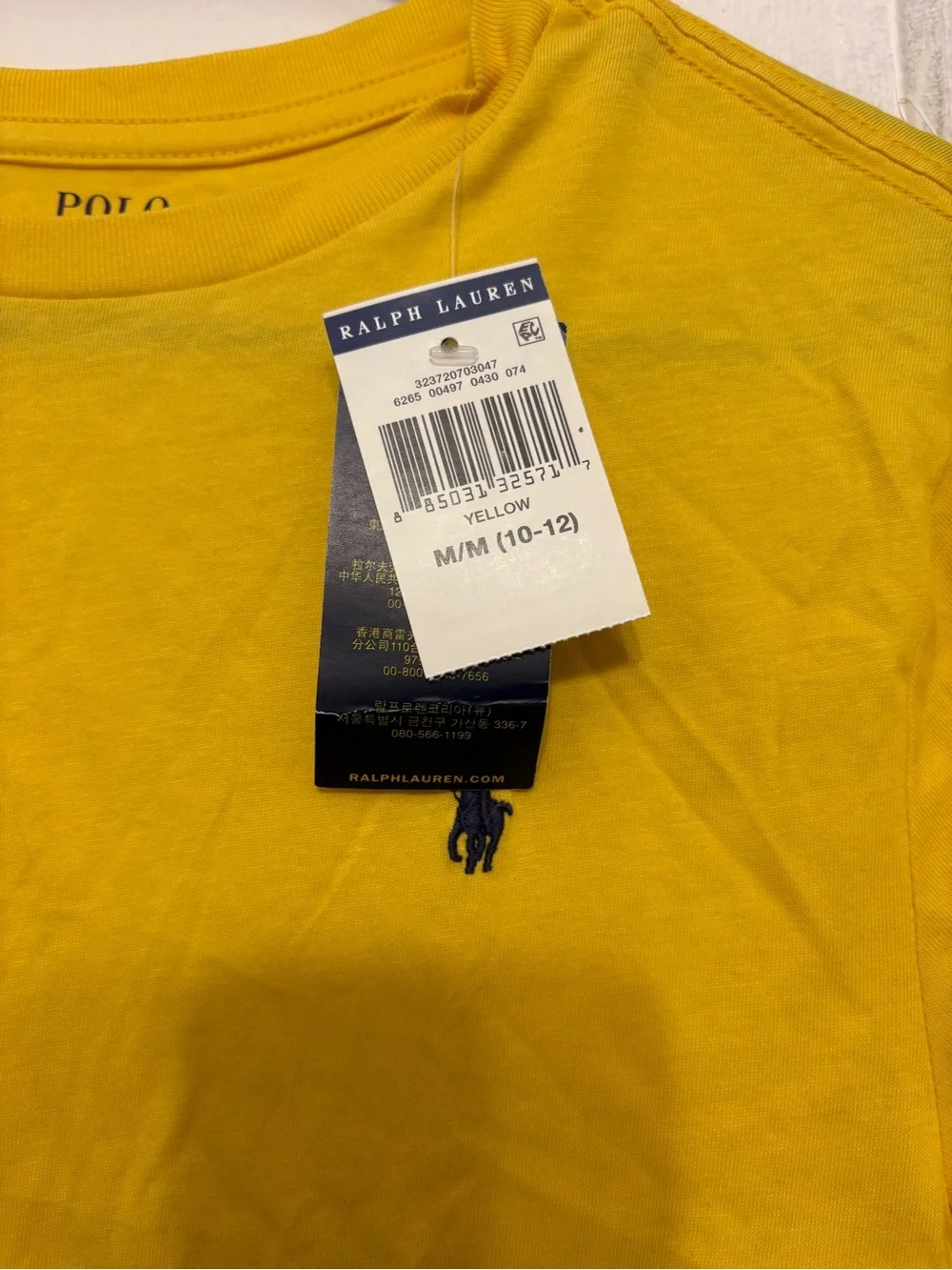 NWT Polo Ralph Lauren Yellow Crewneck T-Shirt Brand New